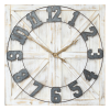 Stratton Home Decor Rustic Farmhouse 31" Square Distressed White Indoor Analog Wall Clock