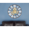 DecMode 30" Brown Metal Gear Wall Clock