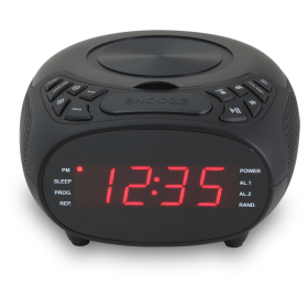 GPX CD AM/FM Clock Radio with 1.2" Display and Dual Alarm, CC318B