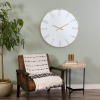 Stratton Home Decor Modern 31.5" Miles Round White and Gold Indoor Analog Wall Clock