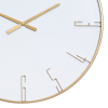 Stratton Home Decor Modern 31.5" Miles Round White and Gold Indoor Analog Wall Clock