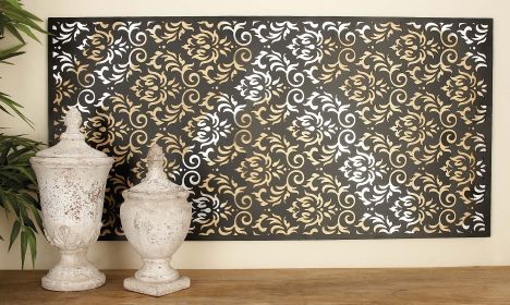 Elegant metal wood wall decor